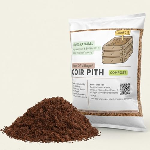 Vibes of Village |1 Kg Coir Pith Compost | Organic Coconut Coir Soil Conditioner for Plants