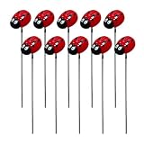 Hemobllo 10 Pezzi Picchetto da Giardino in Resina a Forma di Coccinella Decorativa Doppia Faccia per Decorazione Esterna Prato e Vaso da Fiori Lavorazione Fine
