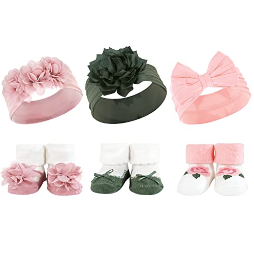 Image of Hudson Baby Girl's Headband and Socks Giftset