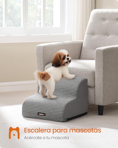 Escalera para perros de 2 peldaños Feandrea con asa gris 3