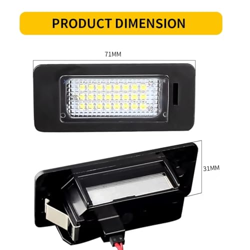 Piloto de matrícula compatible con VW con voltaje estable de 12V 2 Uds 5