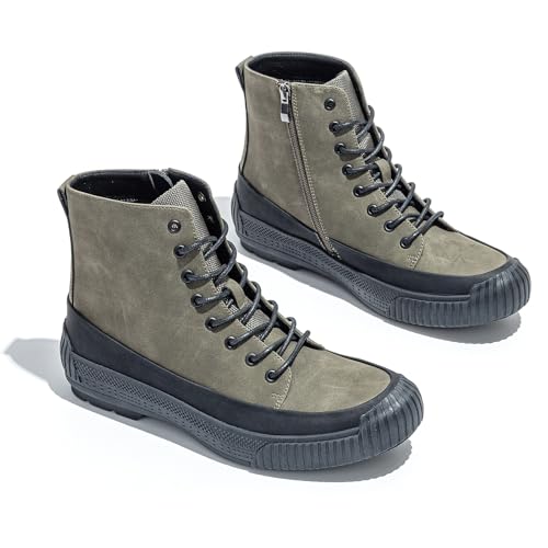 Men's Outdoor Hiking Boots Waterproof High Top Anti Slip Casual Work Boots with Rubber Sole for Trekking, Walking, Travel, Fall Winter2