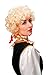 WIG ME UP- 3048-P02 Peluca Mujer Halloween Carnaval Barroco Rubio rizos Trenzas...