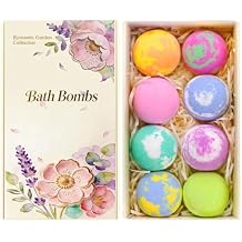 Bath Bomb Gift Set for Women, 8 Pcs Bath Bombs for Girls, Natural Bubble Bathbombs with Essential Oils, Self Care Gifts, Relaxation Spa Gift Basket,Birthday, Mothers Day Gifts for Mom, Wife,