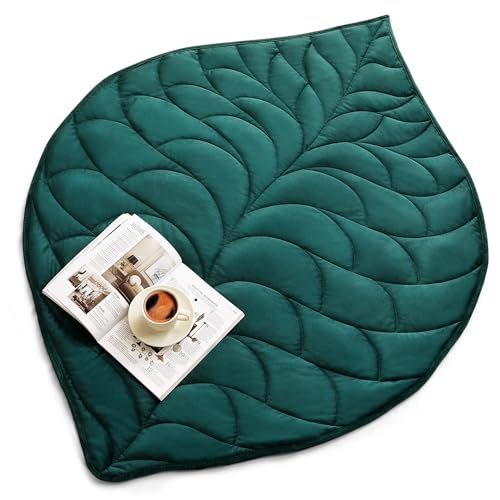 Kaisa Weighted Lap Blanket 7 lbs 41″ x 53″, Cozy Luxury Crystal Velvet Small Weighted Blanket for Adults, Portable Travel Weighted Blanket for Relaxation, All-Season Blanket, Machine Washable, Green