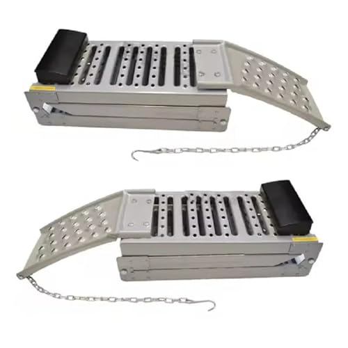 Rampas para Silla de Ruedas para Hogares, Rampas de Carga para Autos de Alta Resistencia para Motocicletas Plegables de Acero, para Escaleras de Casa (Gris) miniatura 5