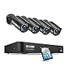 ZOSI H.265+ 5MP 2K PoE Home Security Camera System, 8 Channel PoE NVR with 1TB HDD for 24/7 Recording, 4X Ultra HD 5MP…
