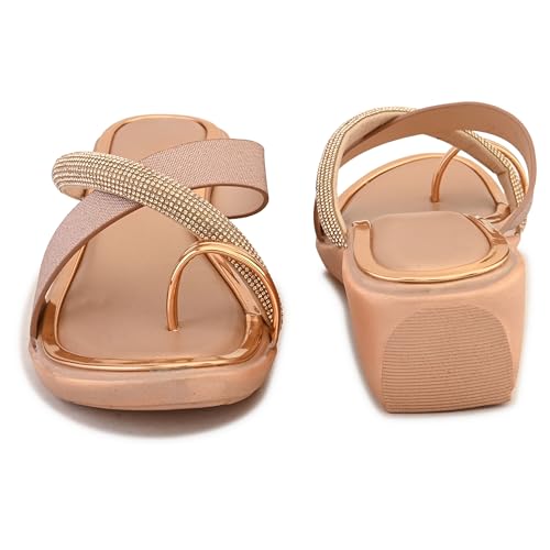 Image of Centrino Women's Wedge Heel Sandals | Stylish Slip-On Sandals for Ladies | Soft Cushioned Footbed for Comfort | Elegant & Trendy Design | Lightweight and Durable Fashion Footwear (9410)