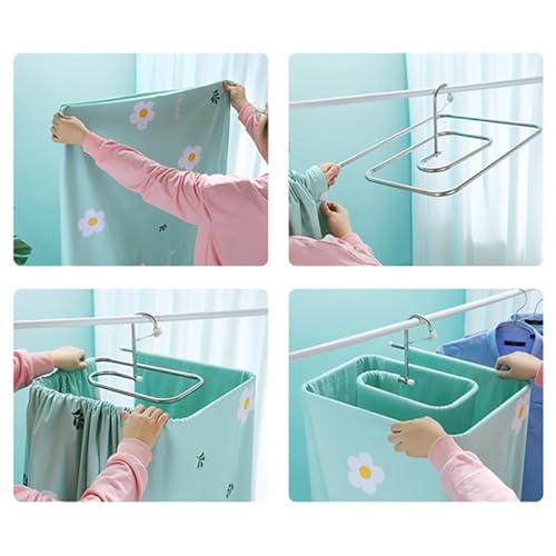 Perchero espiral para secar mantas y sábanas dentro del dormitorio 6