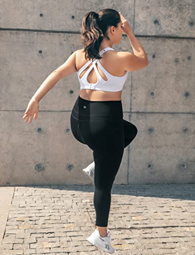 Yvette Sports Bra High Impact Adjustable Criss Cross Back, Full Support For Large Bust No Bounce, Sky Blue #TOP6