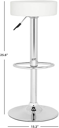 Miniatura 3 de Safavieh Home Collection Jude - Taburete de bar giratorio ajustable de 25.6 a 31.5 pulgadas, color blanco
