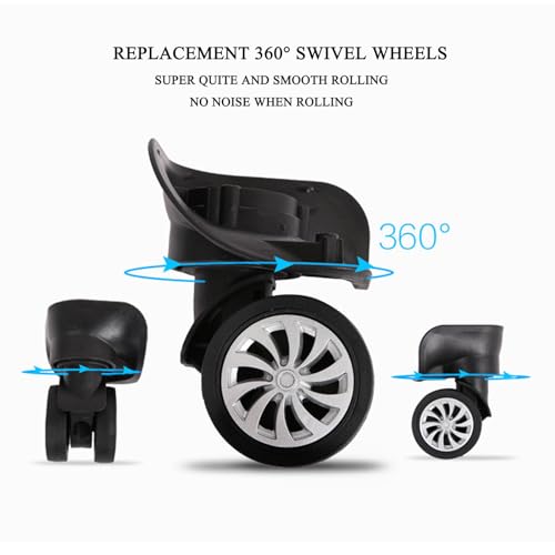 2 Pair Replacement Luggage Wheel Mute Bearing Swivel Wheel Luggage Suitcase Wheels 360 Spinner Wheels Casters Left and Right Wheels for Luggage for Luggage Suitcase Trolley3