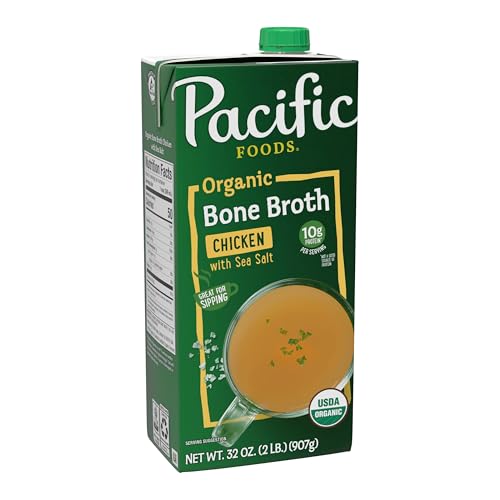 Pacific Foods Organic Chicken Bone Broth With Sea Salt, 32 oz Carton