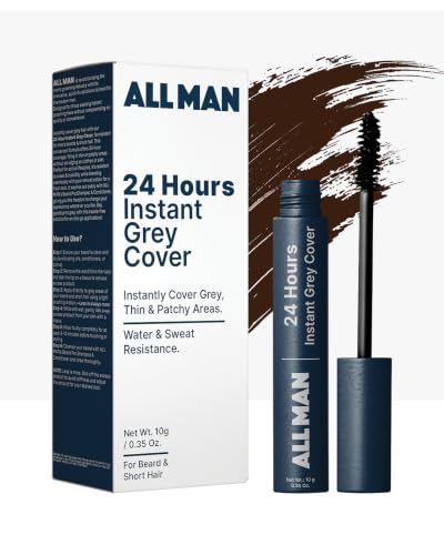 Image of ALL MAN 24-Hours Instant Grey Cover, Temporarily Cover Grey Hair, Sweat & Waterproof | Beard & Short Hair | 10g (Dark Brown)