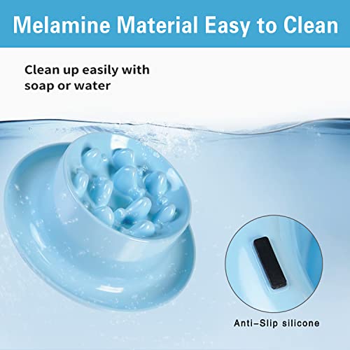 Raised Slow Feeder Cat Bowl, Fish Pool Design Elevated Slow Feeder Dog Bowls, Fun Interactive Bloat Stop Cat Slow Feeder Dry Food, Reduces Neck Burden Slow Down Eating Anti Vomiting Non-Slip No Spill #TOP7