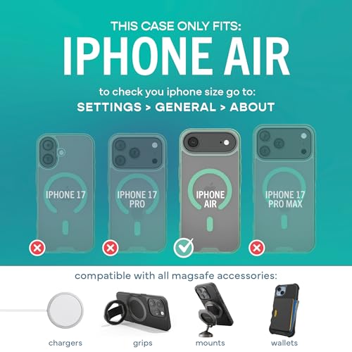 Image of Smartish iPhone Air MagSafe Clear Case - Gripmunk Magnetic Slim Case [Lightweight + Protective] Anti-Yellowing Thin Grip Clear Cover for Apple iPhone Air - Clearly Green