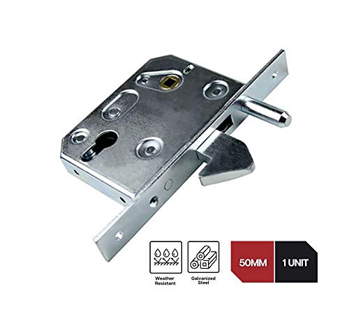 DOJA Barcelona Sliding Door Mortice Lock, 50mm, Mortise Hook Lock for Sliding Doors Hook Lock Sliding Door, Mortice Door Lock - Image 2