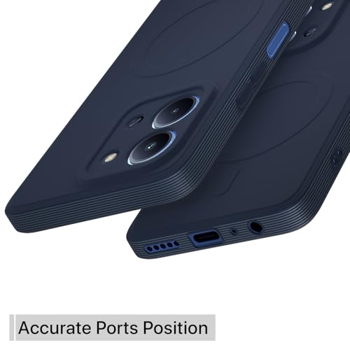 Image of Pikkme Back Cover for Redmi 15C 5G Soft Matte Silicone Mag-Safe Design (Mag-Safe Not Support) Camera Protection | Slim Fit Bumper Cover (Blue)