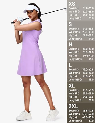 Image of MIER Golf Dresses for Women V Neck Sleeveless Dress with Zip Pocket