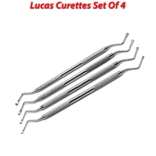 Medspo Professional Dental Elevators | Composite Restorative Implants | Luxating Filling | Surgical Root Extraction Spreading | Osteotome Periotome Instruments (Lucas Set Of 4) #TOP1