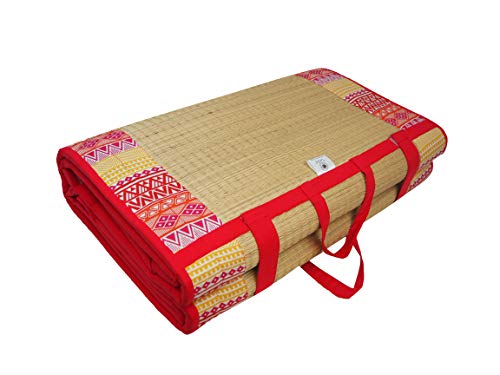 Home Tex Life Kora Grass Cushion Sleep Healthy, Easy Portable and Folding Mat (Deep West,5 X 6 Ft,15 Mm Thickness)