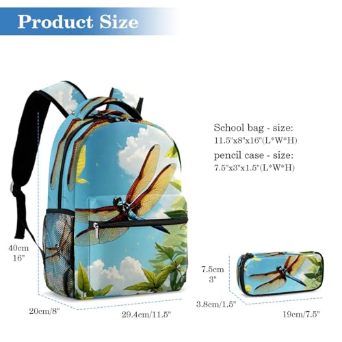 Sac à dos libellule mignonne pour adolescents, idéal pour le collège - 2