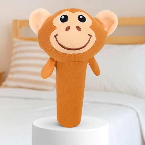 Image of Mini Steps Monkey Rattle Plush Toy for Babies | Ultra-Soft & Washable Stuffed Animal with Rattle Sound | Safe & Non-Toxic Soft Toy for Newborns & Toddlers | Gift for Boys & Girls