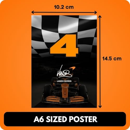 Image of Lando Norris Poster (Set of 40) | F1 Lando Norris Mini Posters (15 x10 cm) | McLaren F1 Poster Lando Norris Posters for Wall, Bedroom, Living room | Formula One Posters | Glue Dots Included (A 023)