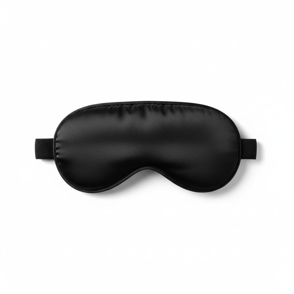 Premium Silk Sleep Mask, Breathable Lightweight Eye Mask with Adjustable Strap, Blackout f...