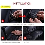 Taylor & Brown 3pc Universal Front and Rear PU Leather Car Seat Bottom Cushion Cover Set with Pockets Car Seat Pad Seat Protector Non Slip Universal Fit 90% Vehicles (Black (Lined) - Image 7