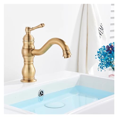 Mitigeur thermostatique lavabo chrome avec cache pour salle de bain rétro - 5