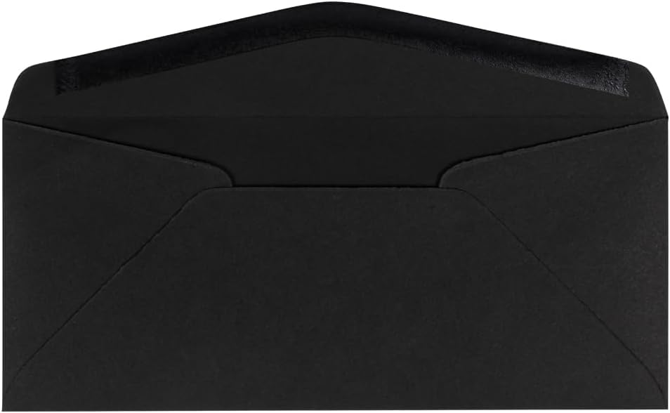 JAM PAPER #10 Business Premium Envelopes - 4 1/8 x 9 1/2 - Smooth Black - 100/Pack