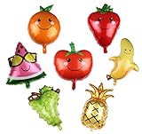 7 Pcs Fruit Balloons Fruit Shaped Foil Mylar Balloons for Birthday Party Wedding Favors Fruit Themed Party Decoration