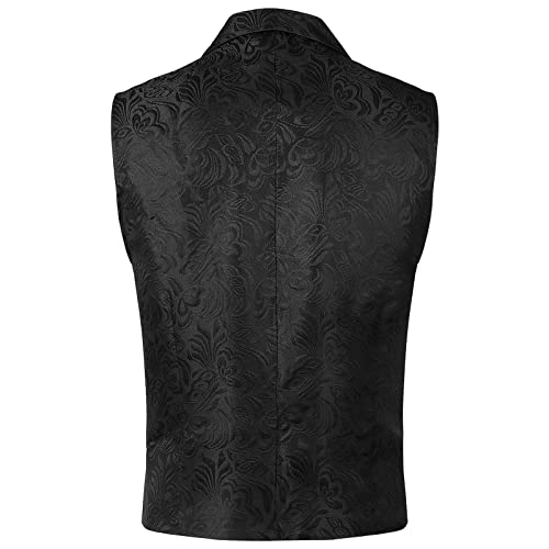 Men Victorian Suit Vest Black Steampunk Vest Waistcoat Double Breasted Jacquard Gothic Renaissance Vest for Men3