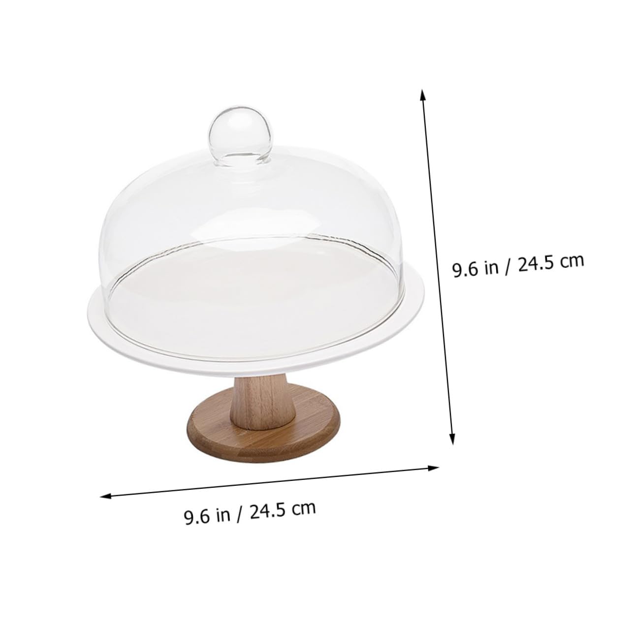 Alipis Dessertständer mit Deckel, Kleine Glas Keramik Holz Gebäckplatte