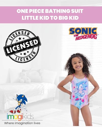 SEGA Sonic The Hedgehog Girls One Piece Bathing Suit Little Kid to Big Kid2