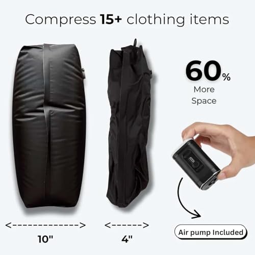 2packbag with Vacuum Suitcase Bag,Twopackbag - Pack More,Stress Less,Reusable Vacuum Luggage with Wireless Electric Pump (With Pump, 16L No window)2