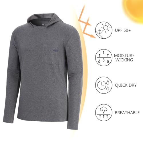 Image of BASSDASH Men's UPF 50+ Fishing Hoodie Shirts with Chest Pocket Lightweight UV Sun Protection Long Sleeve Hiking Sports FS34M