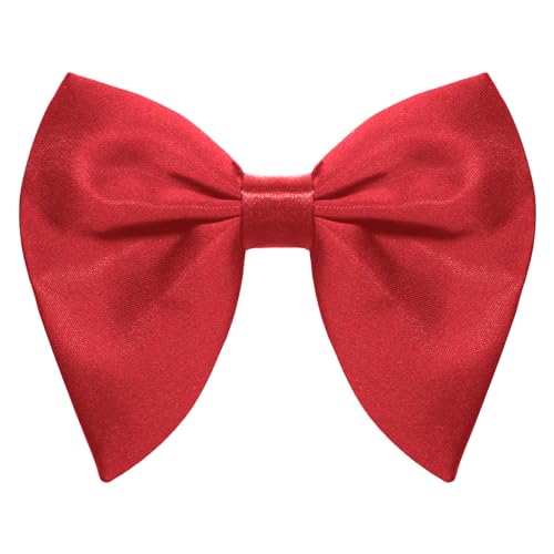Image of Luckyvestir Oversized Bow Ties for Men, Black /Red Big Bow Tie, Solid Color Pretie Bowtie Men for Tuxedo Wedding