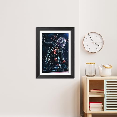 Image of TenorArts Lewis Hamilton Poster F1 Driver Posters Formula One Photo Frame Painting with Matt Finish Dark Texture (12 inches x 9inches)