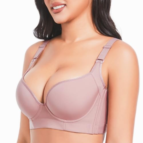 Image of Plus Size Push Up Bras for Women Hide Back Fat Smoothing Bra Underwire Support Bras 34B to 46DD