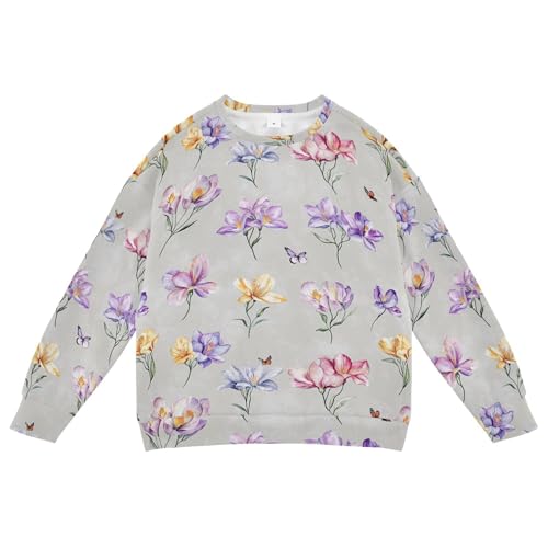 JUNZAN Safari Freesia Gray Big Girls Hooded Sweatshirt Fleece Fall Tops Shirts Sports 4T