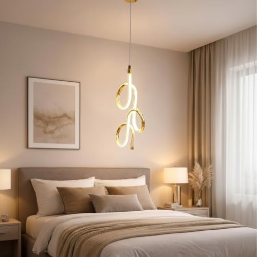 Image of BrightLyt Modern LED Hanging Lights for Living Room /Bedside, Pendant Lights for Ceiling of Kitchen Island, Hanging Lights for Home Decoration /Dining Area /Cafe (Pack of 1)