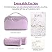 BOYATU Travel Makeup Bag Organizer: 3 Pcs Set Large Capacity Cosmetic Bags Holds 10–20 100ml Full-Size Bottles - 180°Open-Flat Make up Case 3-sec touch-up - Toiletry Bag Gift women (01-F-Purple)