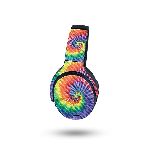 Image of MightySkins Carbon Fiber Skin Compatible with Skullcandy Crusher ANC 2 - Tie Dye Spiral | Protective, Durable Textured Carbon Fiber Finish | Easy to Apply