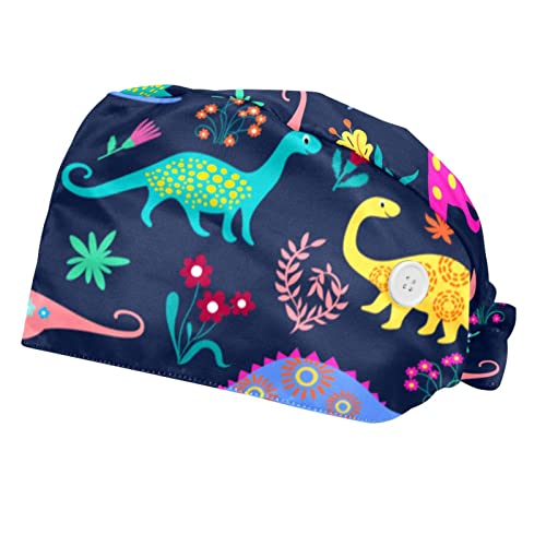 Chapeaux bouffants 2PCS fleurs florales dinosaures colorés unisexes