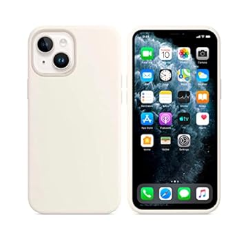 Capinha Colorida Compatível Com iPhone 14 PLUS Vermelha ,Preta, Laranja, Amarela, Azul, Rosa, Pink, Branca, Lilás, Marrom, Verde, Roxo, Bordô, Case Slim Flexível Aveludada Com 3 Camadas De Proteção PREMIUM ONYK (BRANCO)