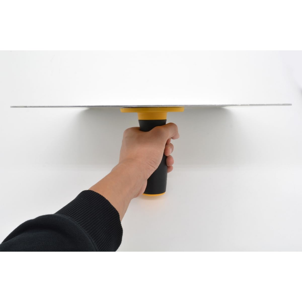 Porte-panneau de mortier de maçonnerie Hawk en aluminium avec poignée souple Peinture pour la maison avec poignée Outil de plâtrage de finition pour mortier de ciment Cloison sèche