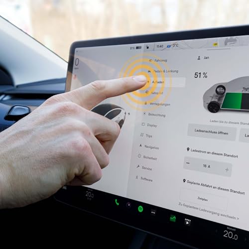 Tesvolution® Displayschutzfolie matt aus gehärtetem Glas für Tesla Model 3 Model Y 2024 + 2025 - Screen protector - Anti Fingerabdruck