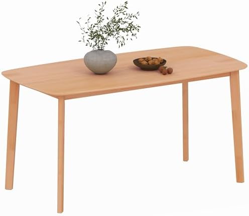 HOMCOM Solid Wood Dining Table for 6 People, 47